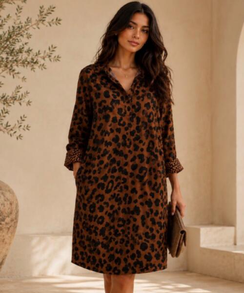 Wild Cheetah Shirt Dress